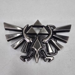 Legend of Zelda Hylian Crest Belt Buckle Men&rsquo;s Silver Pewter Gaming Fan Gift