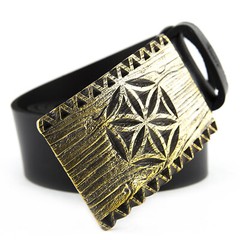 Brass belt buckle Engraved, Slavic sign, Ukrainian carvings style belt buckle