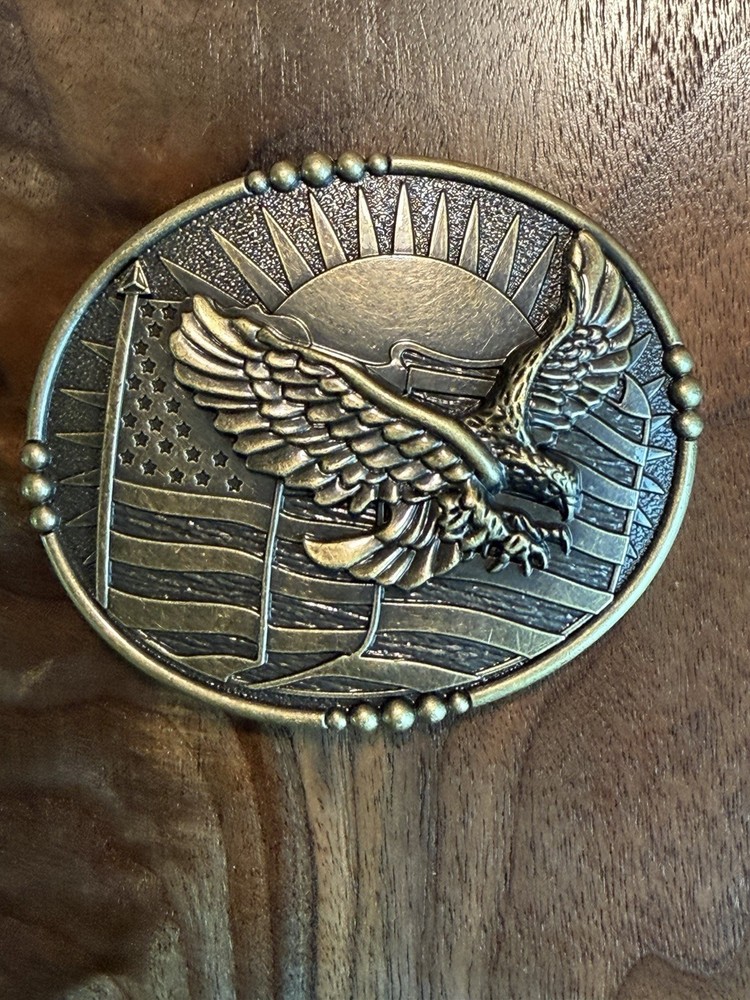 American Flag Bald Eagle Belt Buckle Flying Bird Father’s Day Gift