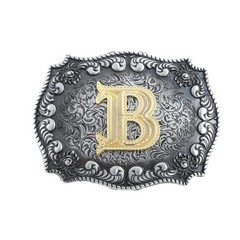 Western Cowboy Rodeo Belt Buckle for Men & Women, Alphabet Initials A-Z, Stylish