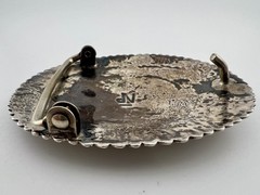 Vintage Nelson Piaso Signed Navajo Sterling Silver Belt Buckle 55.6g