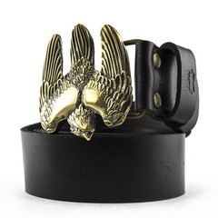 Handmade brass belt buckle Fighting Falcon, Solid hunting hawk sculptural