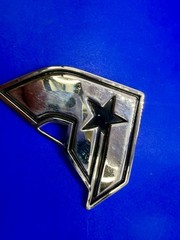 Famous Stars & Straps Silver Black Star Logo Metal Y2K Belt Buckle