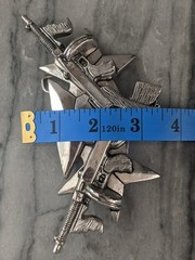 Star & Guns Firearms Tommy Gun Sub Machines Silver Chrome Belt Buckle Hot Topic?