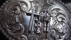 Nocona Cowboy Praying at the Cross Belt Buckle M & F Western 3707259