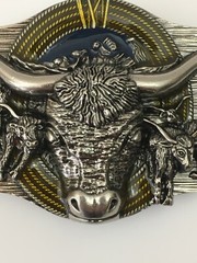 Cowboy Belt Buckle Texas Bull and Horses Western Belt Buckles