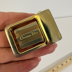 Vintage Christian Dior Belt Buckle Gold Silver Tone CD Logo Replacement