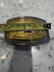 Vtg Atchison Topeka & Santa Fe Railroad ATSF Chico Gold Silver Belt Buckle BHN