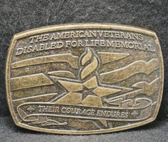 XB19119 VINTAGE 2007 *AMERICAN VERTERNS DISABLED FOR LIFE MEMORIAL* BELT BUCKLE