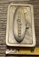 VINTAGE, 1974 THE GOODYEAR TIRE & RUBBER CO. Blimp G-96, PEWTER BELT BUCKLE
