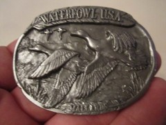 VINTAGE WATERFOWL USA BELT BUCKLE – MALLARDS (GREENHEAD) – HEAVY BUCKLE – GW7