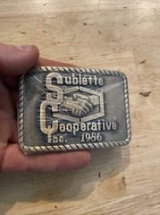 CO-OP Belt Buckle Collector METAL Man Cave Original Farm Ranch Cowboy Patina