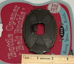 Beer Bottle Opener Novelty Belt Buckle Cross Pop off the Cap and Drink BYOB