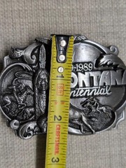 vintage MONTANA belt buckle NATIVE AMERICAN western INDIAN buffalo EAGLE cowboy