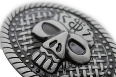 Men Women Buckle Silver Skull Skeleton Black Detail Big Size Gothic Biker Rider