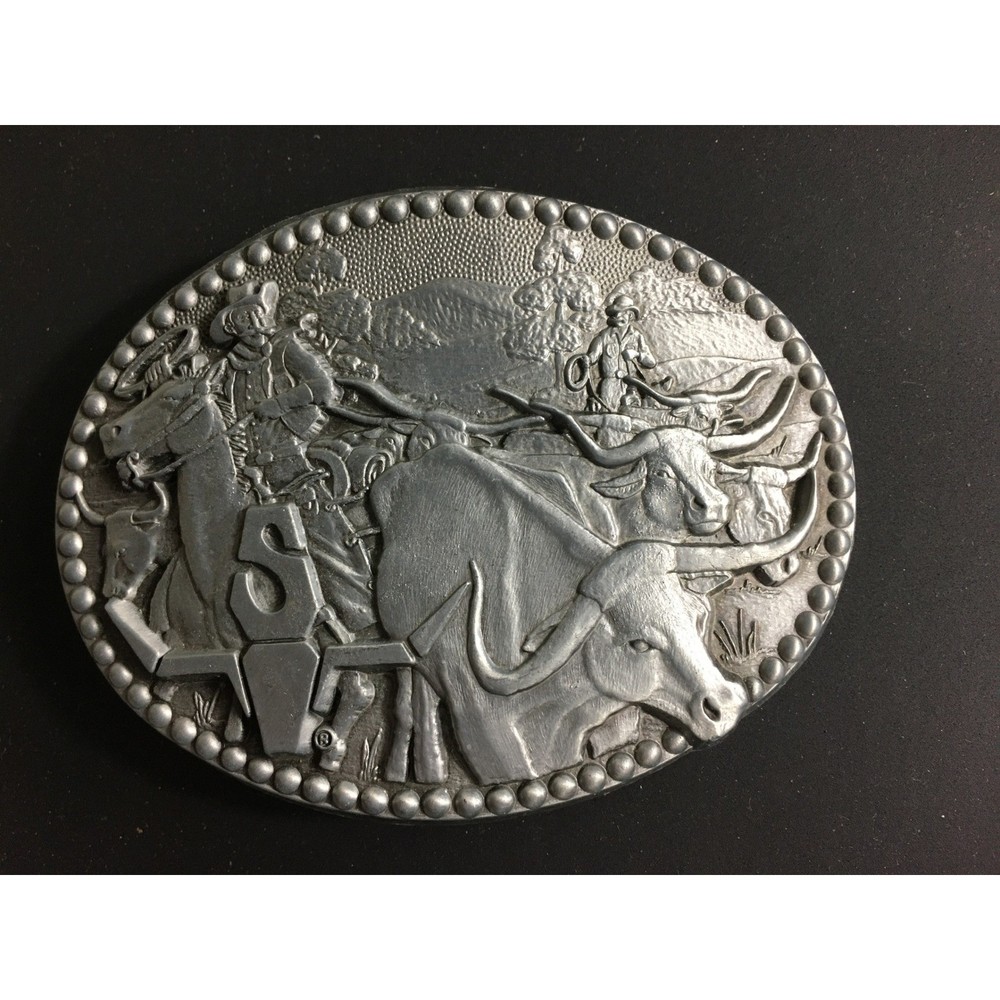Vintage ZEE Series Rodeo Western Belt Buckle Bull Rider Cowboy Farm Ranch