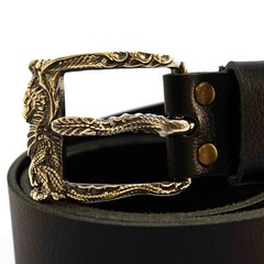 Brass belt buckle « Dragon », Handmade pin type Scandinavian Dragon belt buckle