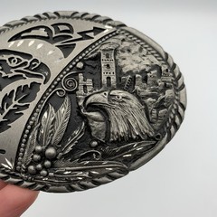 VTG SSI Handcrafted Metal Belt Buckle Southwest Eagle Rain Cloud Fathers 4&Prime; USA