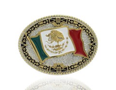 Montana Silversmiths Western Belt Buckle Mexican Flag Attitude A855
