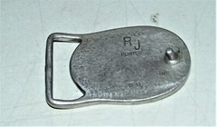 Vintage Pewter RJ Southwestern Inlay Turquoise Coral Belt Buckle Good Condition