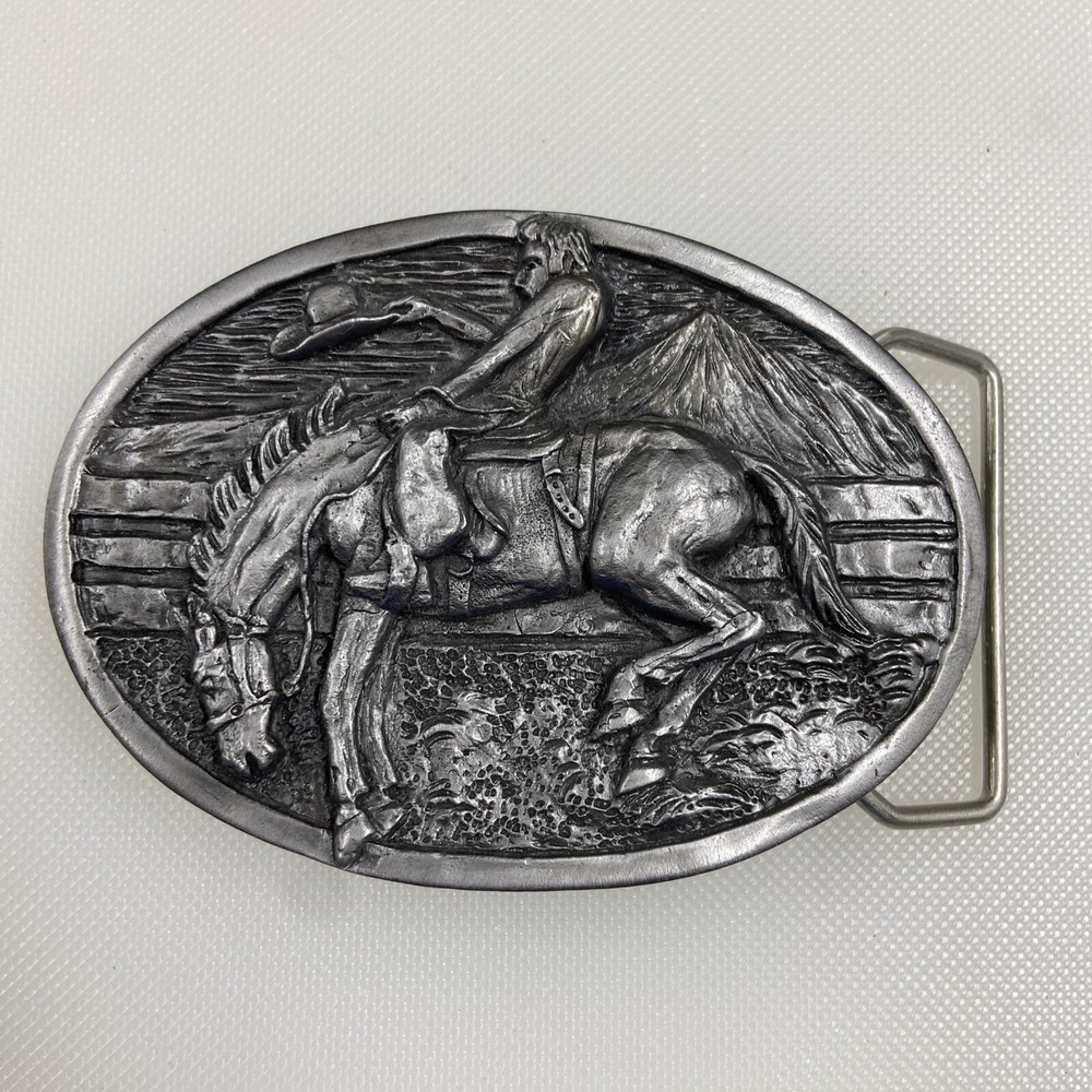 Numbered Western Rodeo Belt Buckle Bucking Horse & Cowboy for 1 3/4&Prime; Belt Max.
