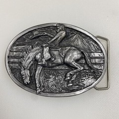 Numbered Western Rodeo Belt Buckle Bucking Horse & Cowboy for 1 3/4&Prime; Belt Max.