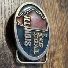 Rate VTG Lewis Buckle Co Illinois I Dig Coal Belt Buckle Made in USA Metal B20
