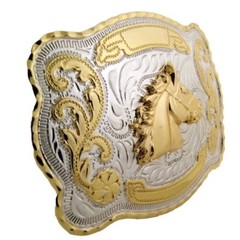 Western Rodeo Gold Tone Large Horse Head Fashion Vintage Cowboy Buckle