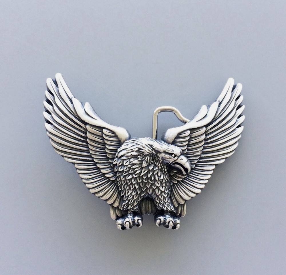 Silver Plated Western Eagle Wild Animal Belt Buckle Boucle de Ceinture