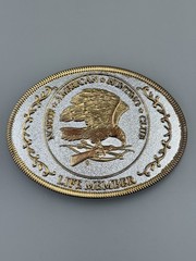 North American Hunting Club Belt Buckle Life Member Eagle Americana