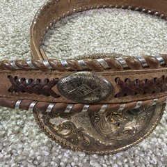 Vintage Nocona Western Cowboy Belt With Buckle Size 36-38 Classic Western