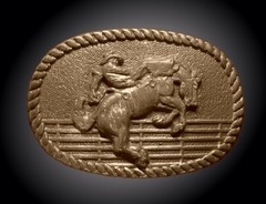 Unique &lsquo;Cowboy and Bucking Bronco Horse&rsquo; Belt Buckle