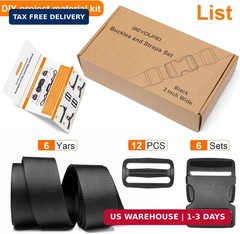 BEYOURD 2&Prime; Heavy-Duty Buckle & Straps Set: 6-Pack Side Release Plastic Buckles,