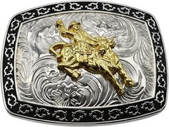Bull Rider Silver Gold Belt Buckle Western Rodeo Fashion Cowboy Hebillas Vaquera