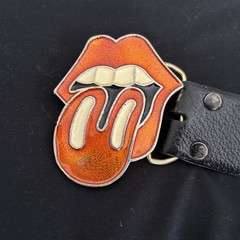Original 2005 Rolling Stones Tongue Logo License Metal Belt Buckle Mick Jagger