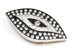 AN EYE belt buckle Men Women Black Silver Rhinestones Iced Style Rare Cowgirl
