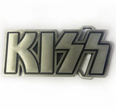 KISS Belt Buckle logo Chrome silver Gene Paul Ace Peter Zinc Alloy rock metal