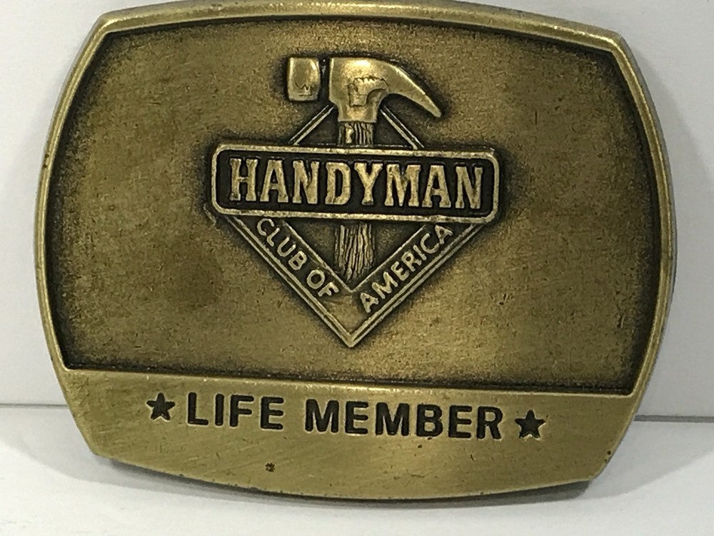 1996 Belt Buckle Handyman Club Of America Life Member Hammer 3 Inch