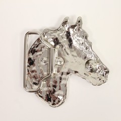 Horse Head Belt Buckle Jet Hematite – Dark Gem Look with Character