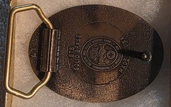Vintage Metal Belt Buckle, Brass, Sheet Metal Workers International Association