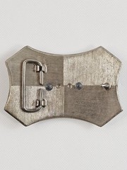 Chrome Horseshoe Belt Buckle Scroll Border Flared Ends Equestrian Vtg