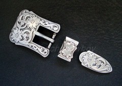 WESTERN HORSE SADDLE HEADSTALL ANTIQUE ENGRAVED BELT BUCKLE SET FITS 3/4&Prime; BELT