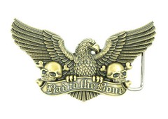 Bad to the Bone Eagle Skull Bronze Plated Western Metal Belt Buckle