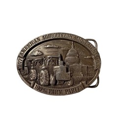 Bergamot Brass Works American Agriculture Movement 1978 Belt Buckle Bronze Tone