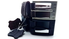 CRUDE EXCHANGE Mens Black Brown Trouser Jeans Real Genuine Leather Belts 26&Prime;-64&Prime;