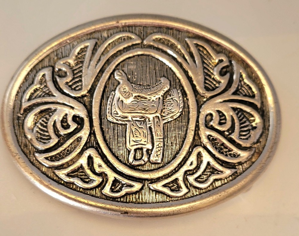 VINTAGE Avon Horse Saddle Western Belt Buckle 80s