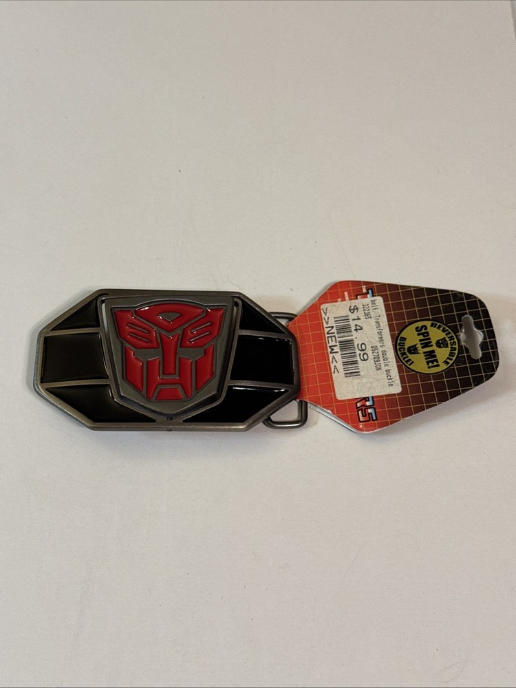 Transformers Reversible 4” Belt Buckle Decepticon Autobot Logo Official Diecast