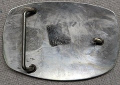vintage ELK belt buckle HANDCRAFTED german silver WESTERN inlay ENGRAVED cowboy
