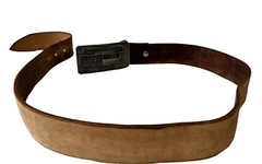 San Francisco Cable Car Belt Buckle W/ Brown Leather Art Belt By Errol G Specter