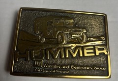 Hummer LTV Missiles & Electronics Group Belt Buckle 1987 Collector Series 3&Prime;x2.5